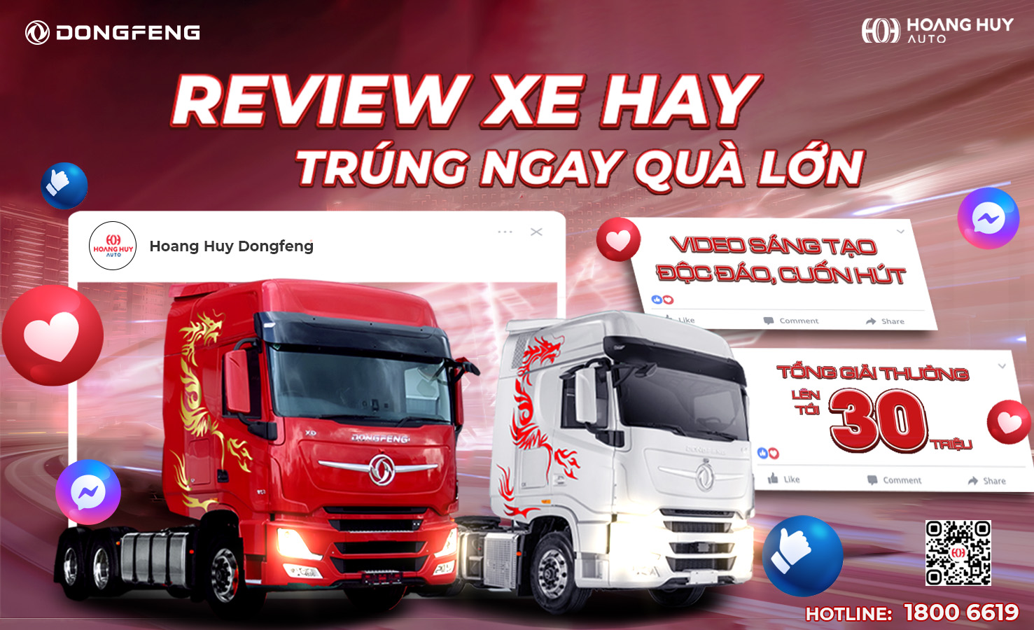 Hoang Huy Dongfeng triển khai chương trình "Review xe hay - Trúng ngay quà lớn"